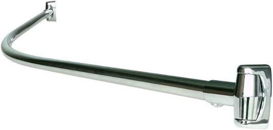 60-Inch Stainless Steel Curved Shower Curtain Rod, 5 Foot Mounted Non-Telescoping Rust Proof (Chrome Plated) - ModernBath