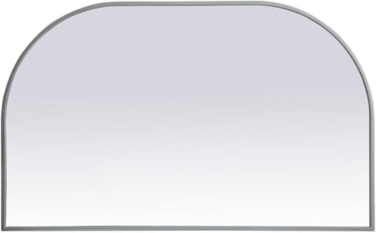 Illuminate, Metal Frame Arch Mirror 39X24 Inch in, Modern, Silver