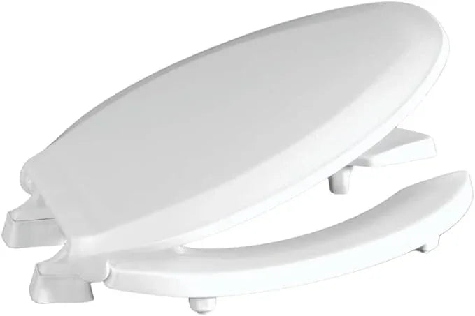 Centoco 2 inch Raised Toilet Seat for Seniors, Elongated, Open Front with Cover, Plastic, Made in the USA, HL820STS-001, White - ModernBath
