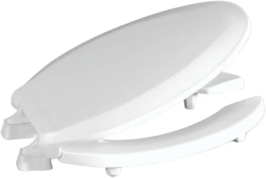 Centoco 2 inch Raised Toilet Seat for Seniors, Elongated, Open Front with Cover, Plastic, Made in the USA, HL820STS-001, White - ModernBath