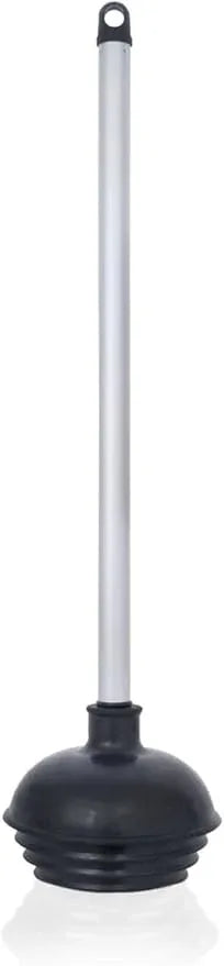 NEIKO 60166A Toilet Plunger with Patented All-Angle Design, Heavy-Duty Toilet Bowl Plunger with Aluminum Handle, Bathroom Necessity, Black, 1-Pack - ModernBath