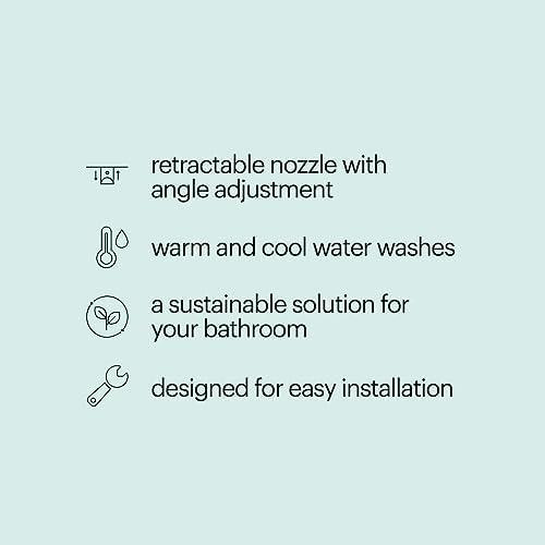 Brondell Fresh Spa Adjustable, Bidet Attachment FSA-25 for Toilet Seats with Adjustable Single Nozzle, Side Arm Control, Thin Profile, White (Dual Temperature) - ModernBath