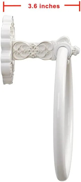 SDH Bathroom Towel Ring - Vintage Style Cream Towel Hanger - Wall Mount Kitchen & Bathroom Hand Towel Holder - Pack of 1 Heavy Duty Decorative Aluminum Hanging Ring for Bathroom - ModernBath