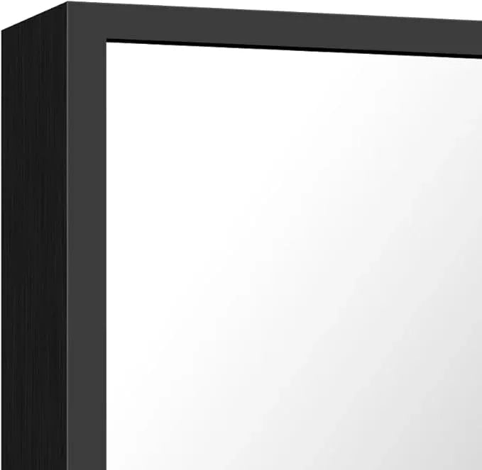 BONEWEI Bathroom Mirror,36x40 inch Wall Mirror for Bathroom Wall Mounted Black Rectangle Square Corner Mirrors, Black Bathroom Mirror for Living Room, Farmhouse, Bedroom Entryway, Horizontal/Vertical - ModernBath