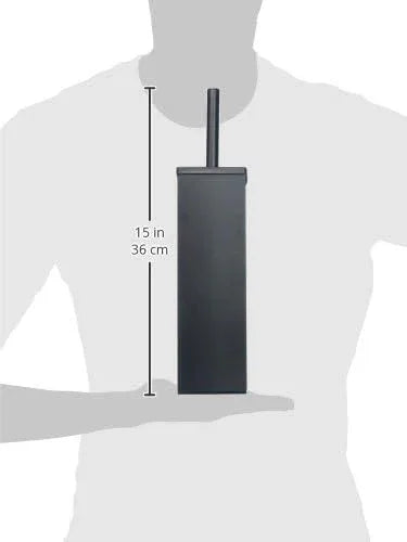 Gatco 1488MX Elegant Square Toilet Brush Holder, Matte Black - ModernBath