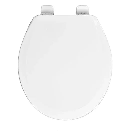 Centoco Round Toilet Seat, Heavy-Duty Wood Core with Plastic Scratch-Resistant Finish, Residential, Made in the USA, 700-301, Crane White (Cotton/Bright) - ModernBath