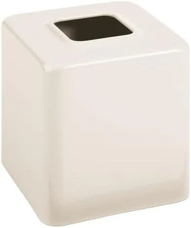 mDesign Metal Square Tissue Box Cover, Modern Facial Paper Holder - Accessories for Bathroom Vanity Countertop, Bedroom Dresser, Night Stand, Desk, Office, End Table - Unity Collection - Cream/Beige - ModernBath