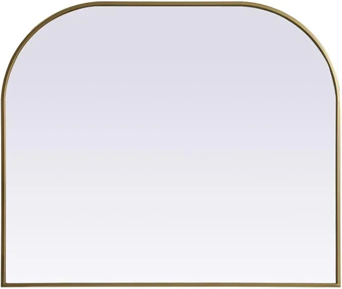 Illuminate, Metal Frame Arch Mirror 40X34 Inch in, Modern, Brass - ModernBath