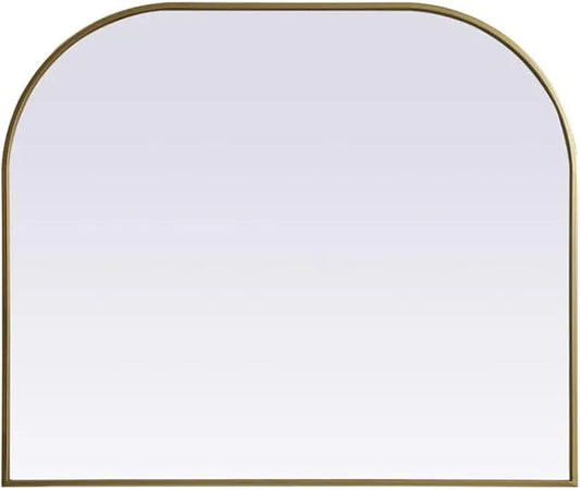 Illuminate, Metal Frame Arch Mirror 40X34 Inch in, Modern, Brass - ModernBath