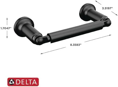 Delta Saylor 2-Piece Bathroom Set with 8 in. Hand Towel Holder and Toilet Paper Holder | Matte Black Bathroom Accessories | Bathroom Hardware Set - ModernBath
