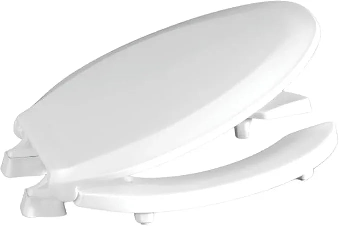 Centoco 2 inch Raised Toilet Seat for Seniors, Round, Open Front with Cover, Plastic, Made in the USA, HL460STS-001, White - ModernBath