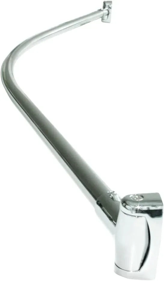 60-Inch Stainless Steel Curved Shower Curtain Rod, 5 Foot Mounted Non-Telescoping Rust Proof (Chrome Plated) - ModernBath