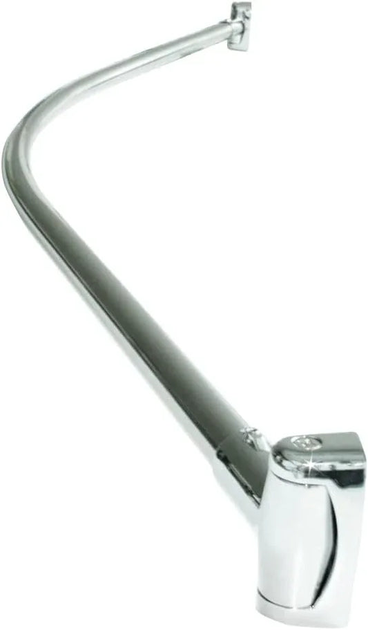 60-Inch Stainless Steel Curved Shower Curtain Rod, 5 Foot Mounted Non-Telescoping Rust Proof (Chrome Plated) - ModernBath