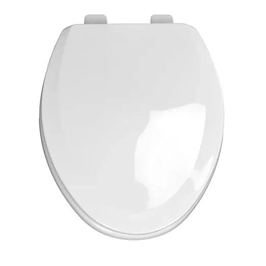 Centoco Elongated Toilet Seat, Heavy-Duty Wood Core with Plastic Scratch-Resistant Finish, Residential, Made in the USA, 900-301, Crane White (Cotton/Bright) - ModernBath