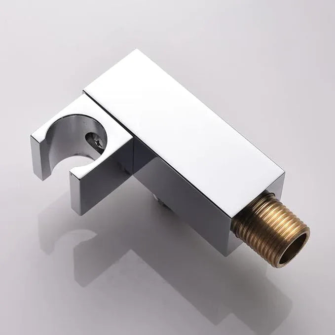AYIVG Bathroom All Brass Wall Mount Adjustable Hand Held Shower Head Bracket Holder, Chrome Finish - ModernBath