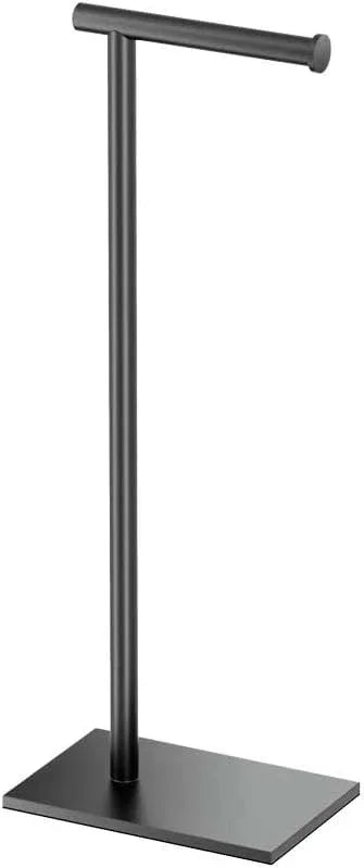 Gatco 1431MX Modern Square Base Toilet Paper Holder Stand, Matte Black, 22.25" H - ModernBath