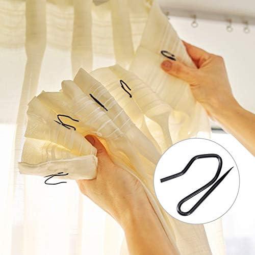 Hotop 30 Pcs Metal Drapery Curtain Rings 0.98/1.26/1.65 inch Interior Diameter and 30 Pcs Hanging Curtain Drapery Pin Hooks for Window Door Shower(Black,32 mm) - ModernBath