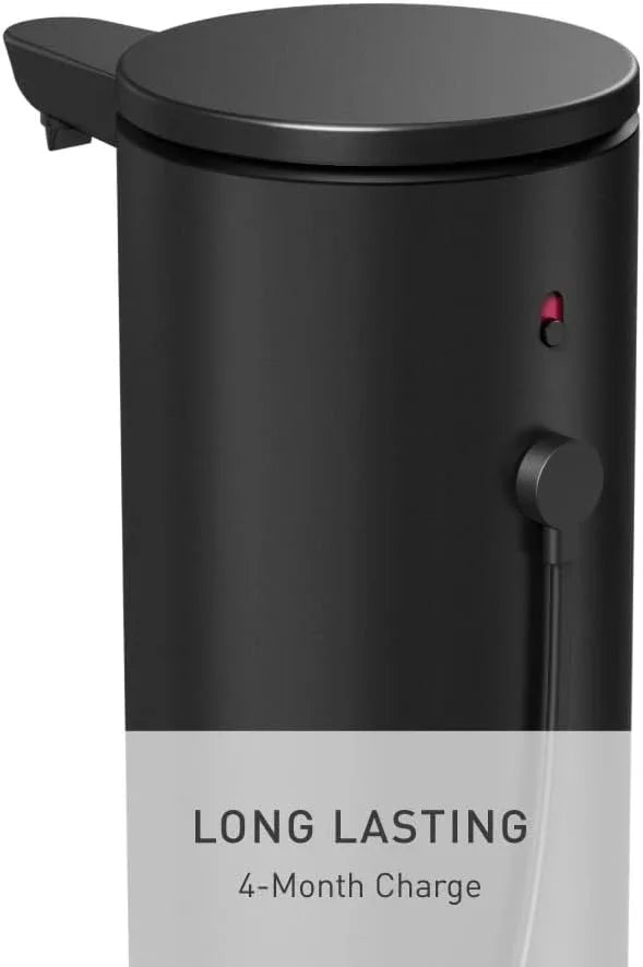simplehuman 9 oz. Touch-Free Automatic Rechargeable Sensor Pump, Matte Black Stainless Steel, New - ModernBath