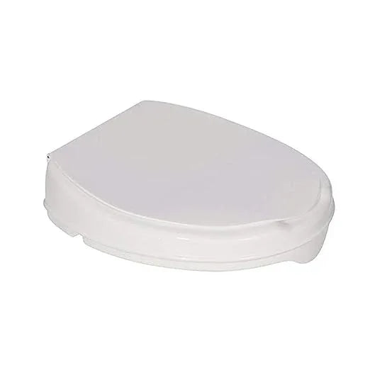 Homecraft Savanah Raised Toilet Seat with Lid, 2" Elevated Seat for Seniors, Universal Fit for Most Standard Toilets, Portable & Tool-Free, Seat Riser, Ergonomic Design, White - ModernBath