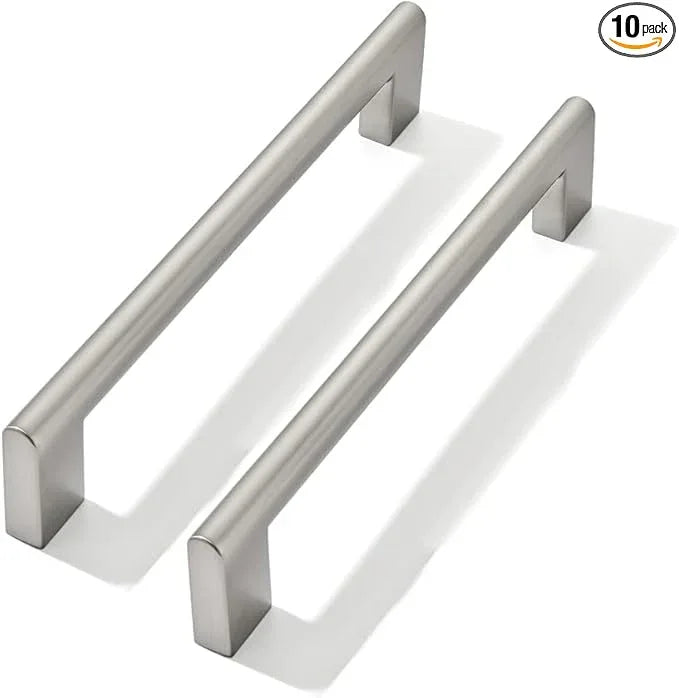 khtumeware 3 Inch Hole Center 10 Pack,Brushed Nickel Cabinet Pulls Heavy Duty Solid Satin Nickel Kitchen Drawer Handle Antique Cabinet Hardware for Bathroom, Drawer, Cabinet - ModernBath