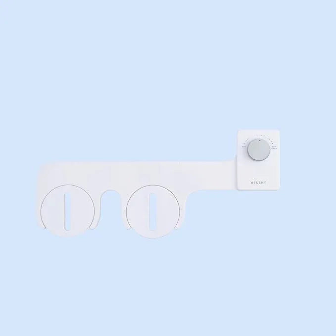 TUSHY Fresh Cool Water Bidet: Ultra Slim Toilet Seat Attachment (Non-Electric Self-Cleaning Hygienic Nozzle) Easy DIY Install <10 Min | Adjustable Water Pressure Control, Silver Knob - ModernBath