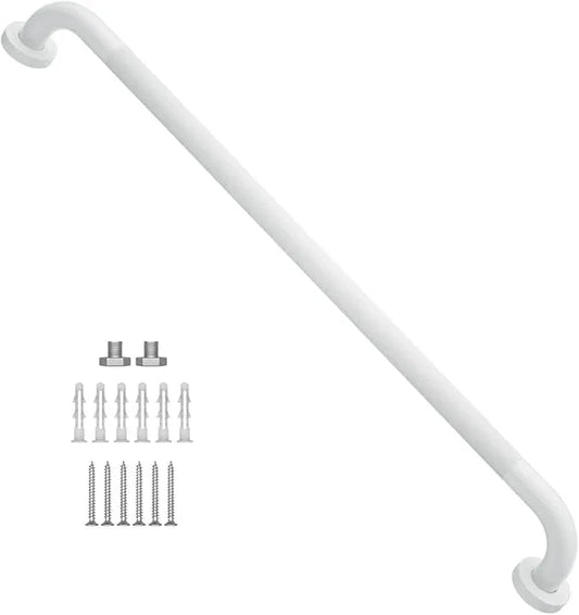 32 Inch Anti Slip Shower Grab Bar Oil Rubbed White 1.25" Diameter, Munzong Bathroom Grab Bar, Knurled Bathroom Balance Bar,Safety Hand Rail Support Handicap Elderly Senior Assist Bath Handle - ModernBath