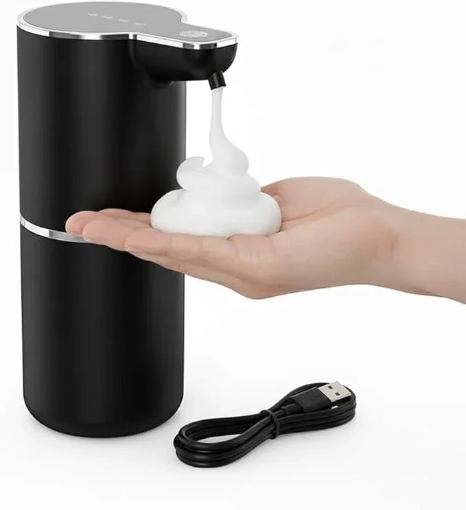 TOSCARA Auto Sensor Foam Soap Dispenser – Touchless, Rechargeable, Hands-Free Liquid Foaming Soap Dispenser for Kitchen, Bathroom, Office,Hotel–Hygienic No-Touch Hand Wash with 4- Foam Modes (Black) - ModernBath