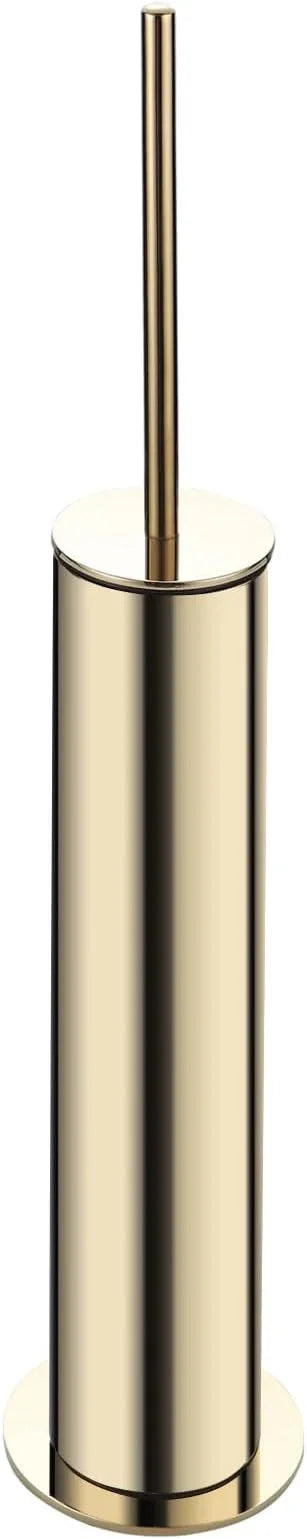 BGL Toilet Brush and Holder Set, Heavy Duty 304 Stainless Steel, Round Base and Long Handle for Bathroom Deep Cleaning, Drip-Proof, Space Saving for Storag, Gold - ModernBath