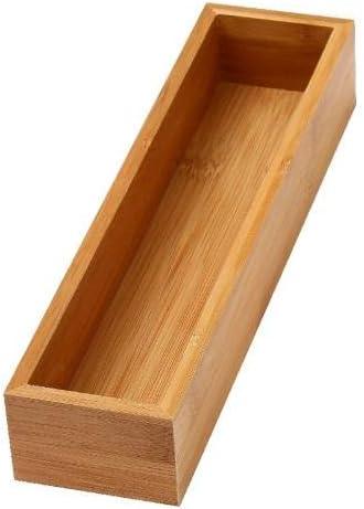 YBM Home Bamboo Drawer Organizer Storage Box for Kitchen Drawer, Junk Drawer, Office, Bedroom, Children Room, Craft, Sewing, and Bathroom, 3x12x2 inch - ModernBath