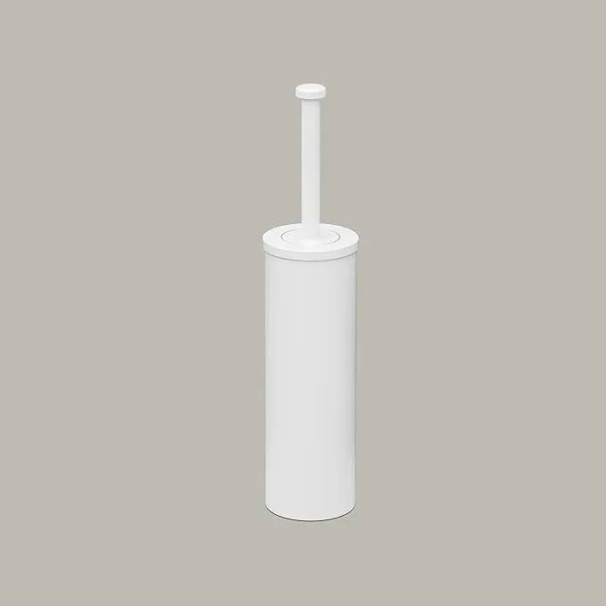 Gatco 1481W Latitude II Toilet Brush Holder, Freestanding Bathroom Toilet Brush Set, Matte White - ModernBath
