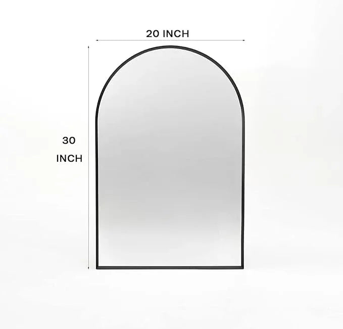 Minuover Arched Wall Mirror for Bathroom, 20"x30" Black Modern Metal Frame for Entryway Living Room Bedroom Wall Decor - ModernBath