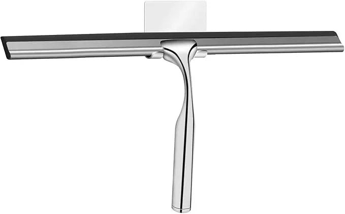Shower Squeegee for Glass Doors Stainless Steel with Self Adhesive Hook Window Squeegee for Shower Door Bathroom Mirror Wiper, Window Glass Cleaning - ModernBath