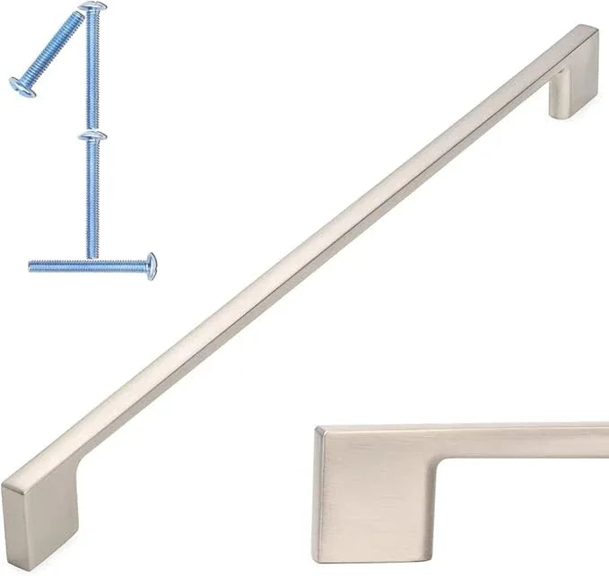 KOOFIZO 1 Pack 11-5/16 Inch Brushed Nickel Kitchen Cabinet Pulls Stain Nickel Cabinet Handles Silver Cabinet Hardware for Kitchen Cabinets Drawer P01 Dresser Cupboard Bedroom Bathroom - ModernBath