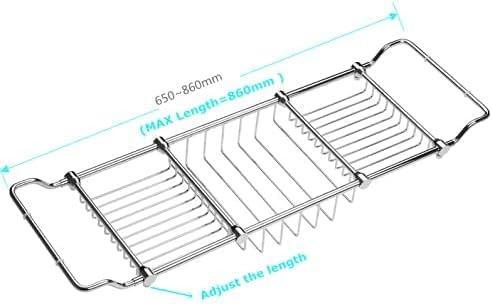 Magionline Brass Over Bathtub Racks Expandable Bath Caddy for The Elegant Tub Chrome Polished - ModernBath