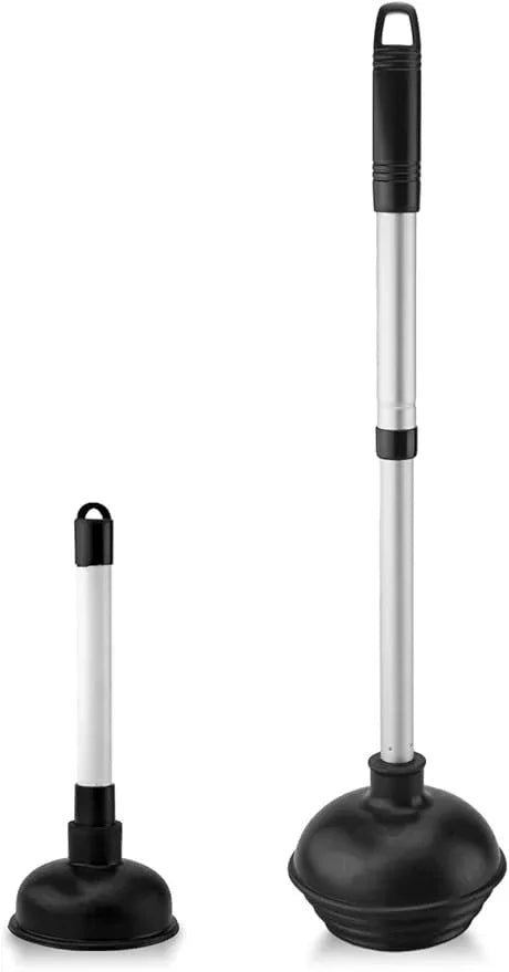 NEIKO 60169A Toilet Plunger | 2 Piece | Bonus Mini-sink and Drain Plunger | Compact | Patented All-Angle Design | Telescopic Aluminum Handle - ModernBath