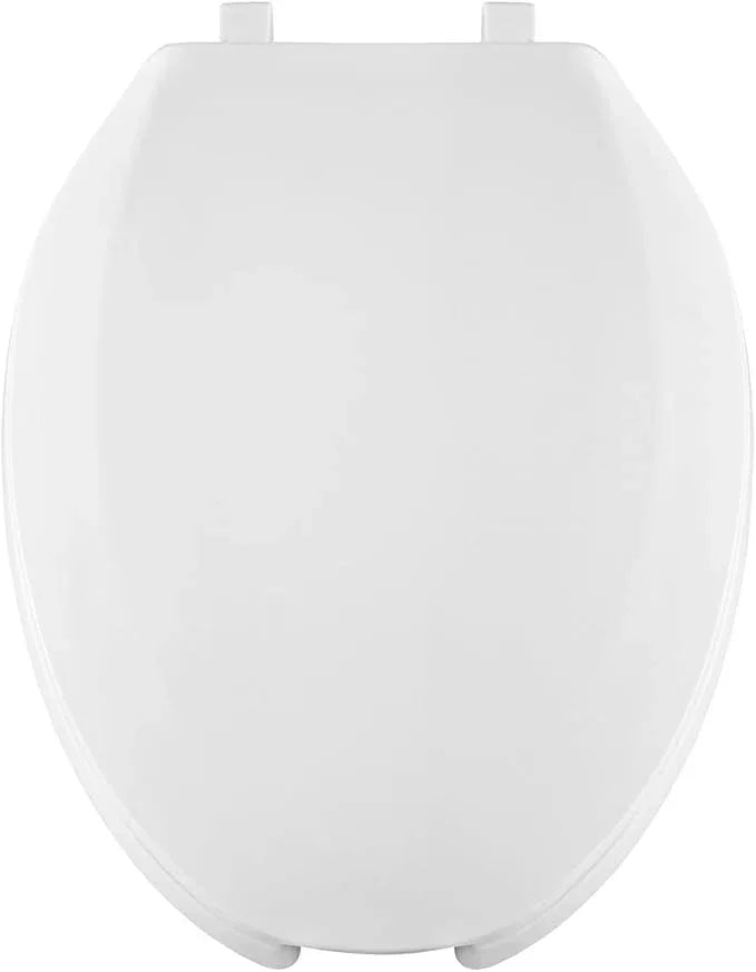 Centoco 2 inch Raised Toilet Seat for Seniors, Elongated, Open Front with Cover, Plastic, Made in the USA, HL820STS-001, White - ModernBath