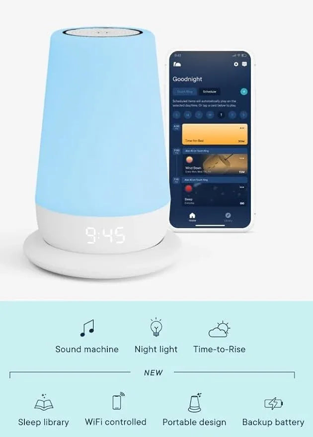 Hatch Rest+ Baby & Kids Sound Machine | 2nd Gen | Child’s Night Light, Alarm Clock, Toddler Sleep Trainer, Time-to-Rise, White Noise, Bedtime Stories, Portable, Backup Battery (with Charging Base) - ModernBath