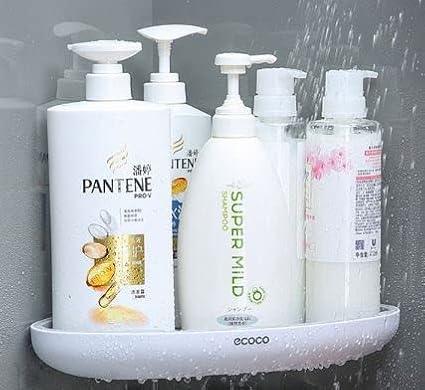 Bathroom Organizer Corner Shower Caddy Shelf. Wall Mounted with Towel Bar and Extra Strong Self Adhesive, No Drilling, Easy Drainage and Rustproof. (White/Gray) - ModernBath