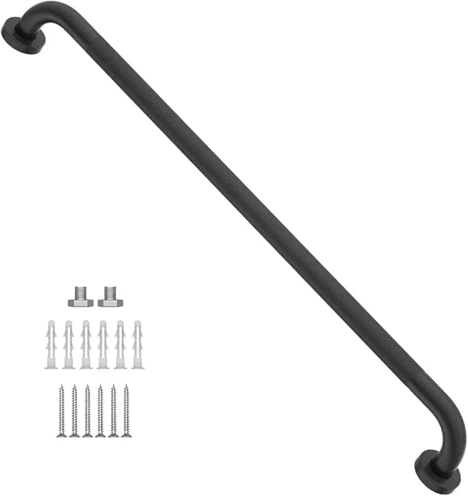 32 Inch Anti Slip Shower Grab Bar Oil Rubbed Black 1.25" Diameter,Munzong Bathroom Grab Bar, Knurled Bathroom Balance Bar,Safety Hand Rail Support Handicap Elderly Senior Assist Bath Handle - ModernBath
