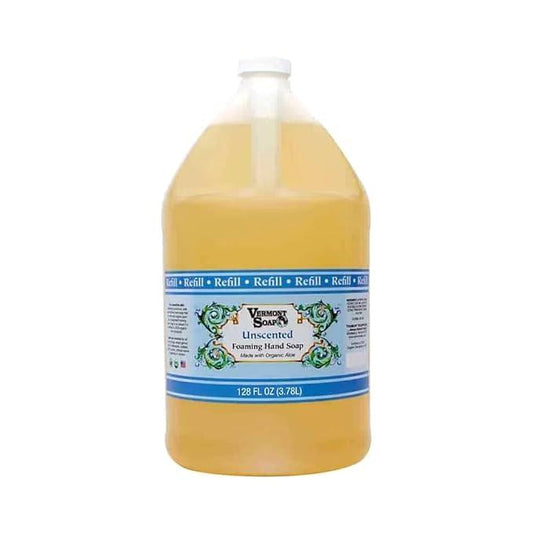 VERMONT SOAP Organics Foaming Hand Soap, Liquid Soap with Pre-diluted Formula - Ready to Use Simply Unscented Hand Soap With Convenient and Economical Gallon Refill Size - ModernBath