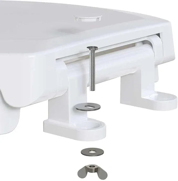 CYRRET 3 Inch Elevated Toilet Seat Riser, Raised Toilet Seat Enlongated Bowl (18.5") for Elderly and Seniors, Durable Plastic, Slow Close, Safety Bathroom Assist Device, Easy Installation, White - ModernBath