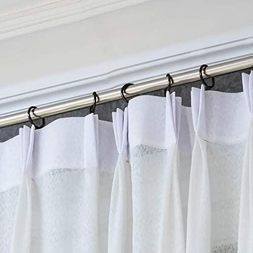 Hotop 30 Pcs Metal Drapery Curtain Rings 0.98/1.26/1.65 inch Interior Diameter and 30 Pcs Hanging Curtain Drapery Pin Hooks for Window Door Shower(Black,32 mm) - ModernBath