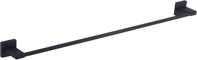 GERZWY Matte Black Towel Bar, 30 Inch Stainless Steel Bathroom Wall Mounted Towel Rail, Hand Towel Holder JG1901A75-BK - ModernBath