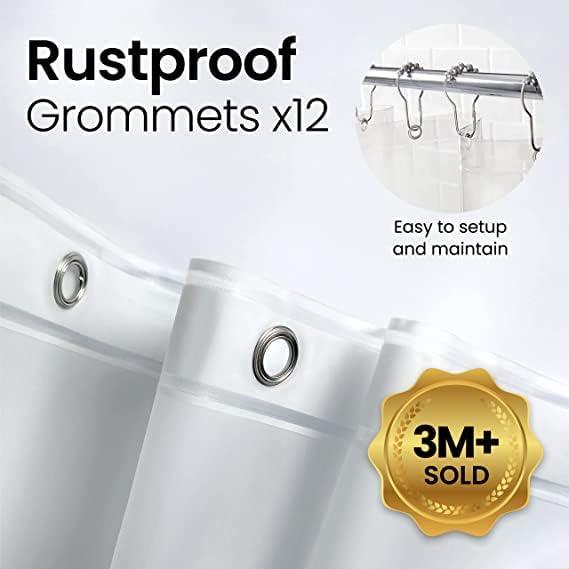 LiBa Bathroom Shower Curtain - Waterproof Plastic Shower Curtain Premium PEVA Non-Toxic with Rust Proof Grommets 10G Heavy Duty Bathroom Accessories 72x72 - ModernBath