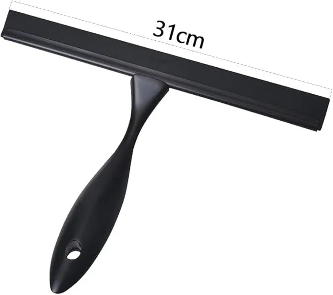 12'' Light Weight Stainless Steel Shower Squeegee for Glass Doors with 4 Pieces Set (1 Window Squeegee, 1 Door Hook and 2 Adhesive Hooks) Perfect Cleaning Tool for Car, Window, Bathroom Mirror - ModernBath