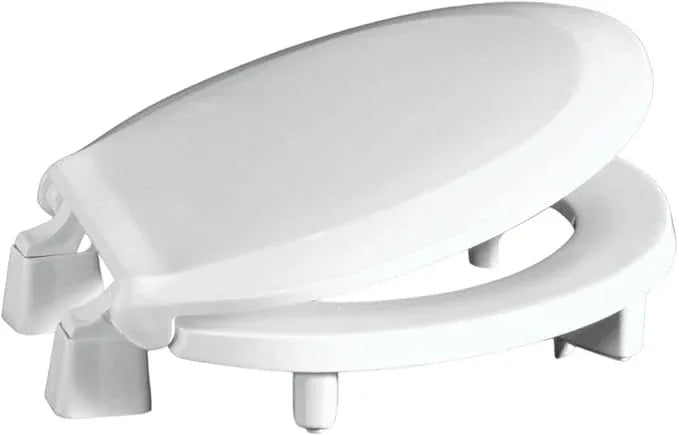 Centoco 3 inch Raised Toilet Seat for Seniors, Round, Closed Front With Cover, Plastic, Made in the USA, 3L440STS-001, White - ModernBath
