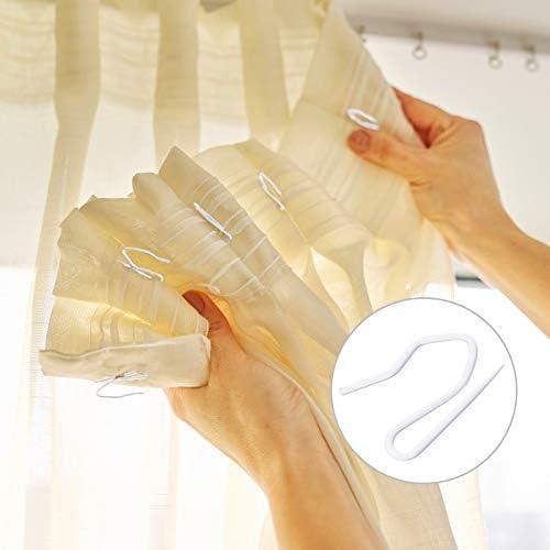 Hotop 30 Pcs Metal Drapery Curtain Rings 0.98/1.26/1.65 inch Interior Diameter and 30 Pcs Hanging Curtain Drapery Pin Hooks for Window Door Shower(32 mm,White) - ModernBath
