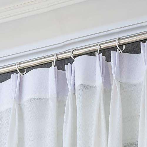 Hotop 30 Pcs Metal Drapery Curtain Rings 0.98/1.26/1.65 inch Interior Diameter and 30 Pcs Hanging Curtain Drapery Pin Hooks for Window Door Shower(32 mm,White) - ModernBath