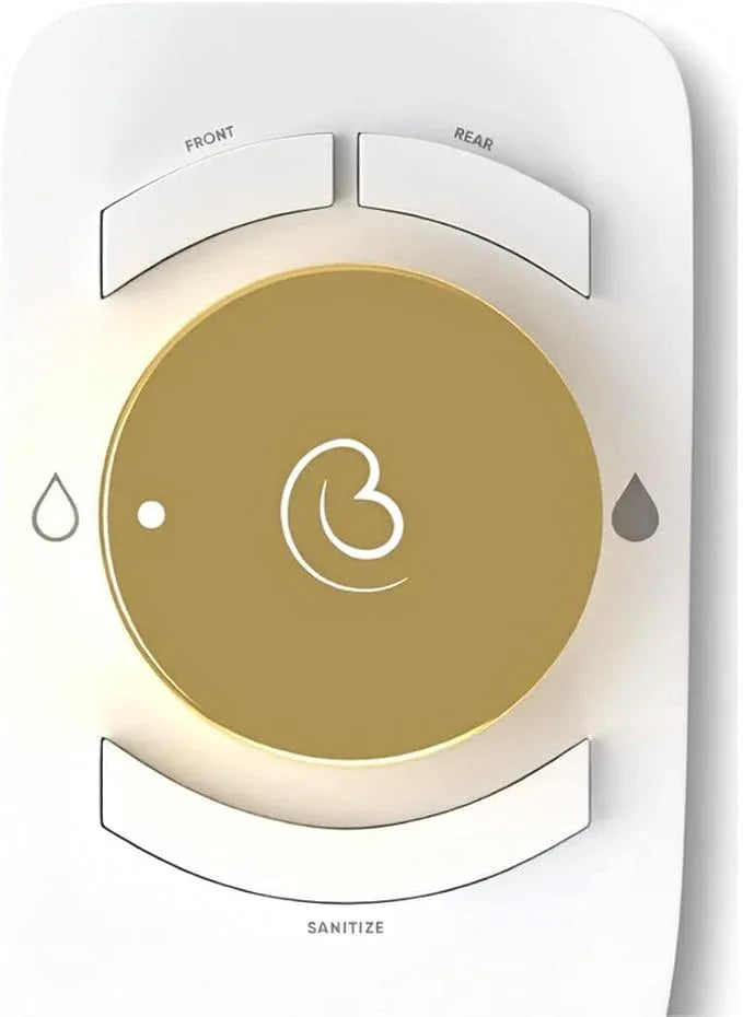 Boss Bidet Revolution. Bidet attachment for toilet. Luxury design, bathroom bidet sprayer for toilet, auto shut off, non electric, dual nozzle, feminine wash, self cleaning. Jerusalem Gold and white. - ModernBath