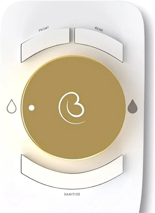 Boss Bidet Revolution. Bidet attachment for toilet. Luxury design, bathroom bidet sprayer for toilet, auto shut off, non electric, dual nozzle, feminine wash, self cleaning. Jerusalem Gold and white. - ModernBath